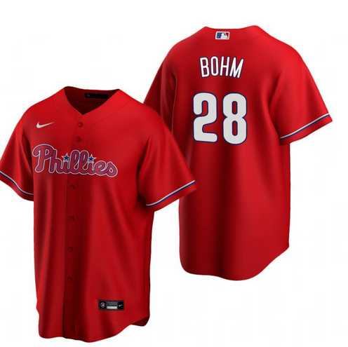Youth Philadelphia Phillies #28 Alec Bohm Red Alternate Stitched Jersey Dzhi->mlb youth jerseys->MLB Jersey